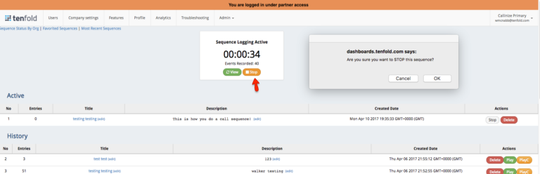Create a call sequence
