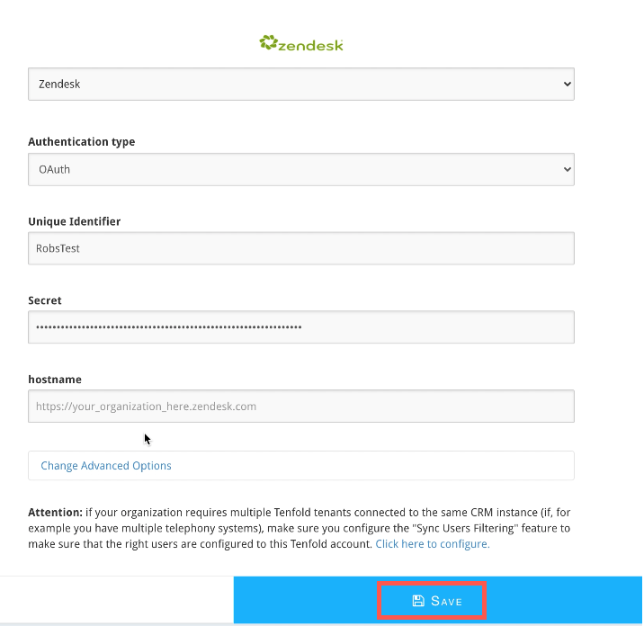 ConnectZendeskToTenfoldClickSave.png